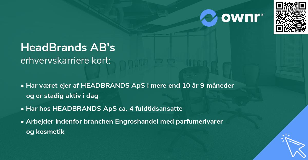 HeadBrands AB's erhvervskarriere kort