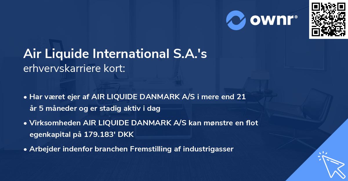 Air Liquide International S.A.'s erhvervskarriere kort