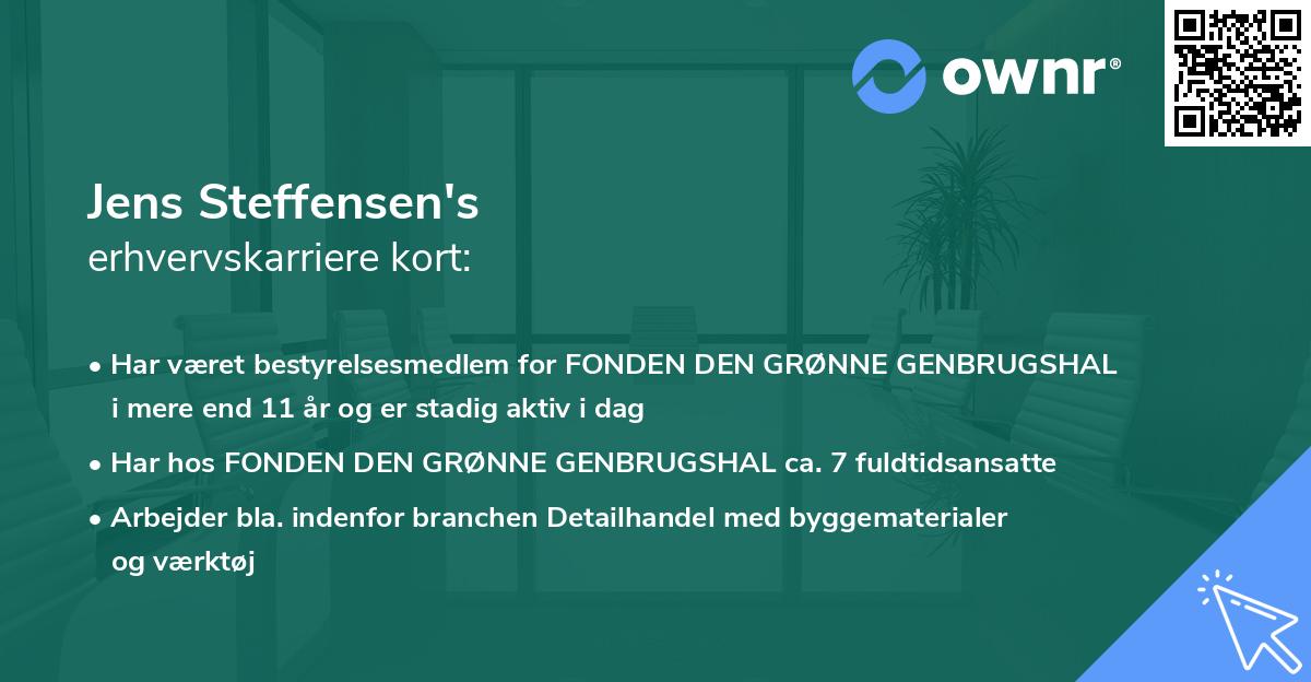 Jens Steffensen's erhvervskarriere kort