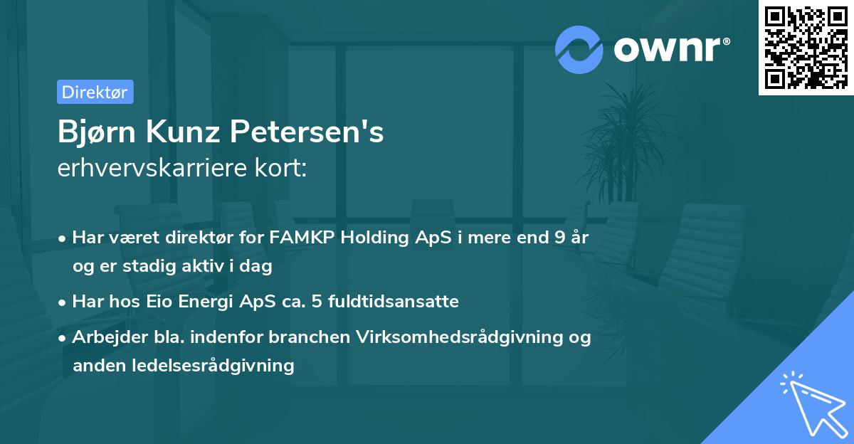 Bjørn Kunz Petersen's erhvervskarriere kort