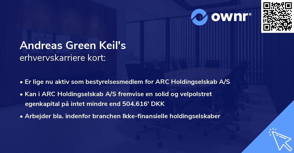 Andreas Green Keil's erhvervskarriere kort