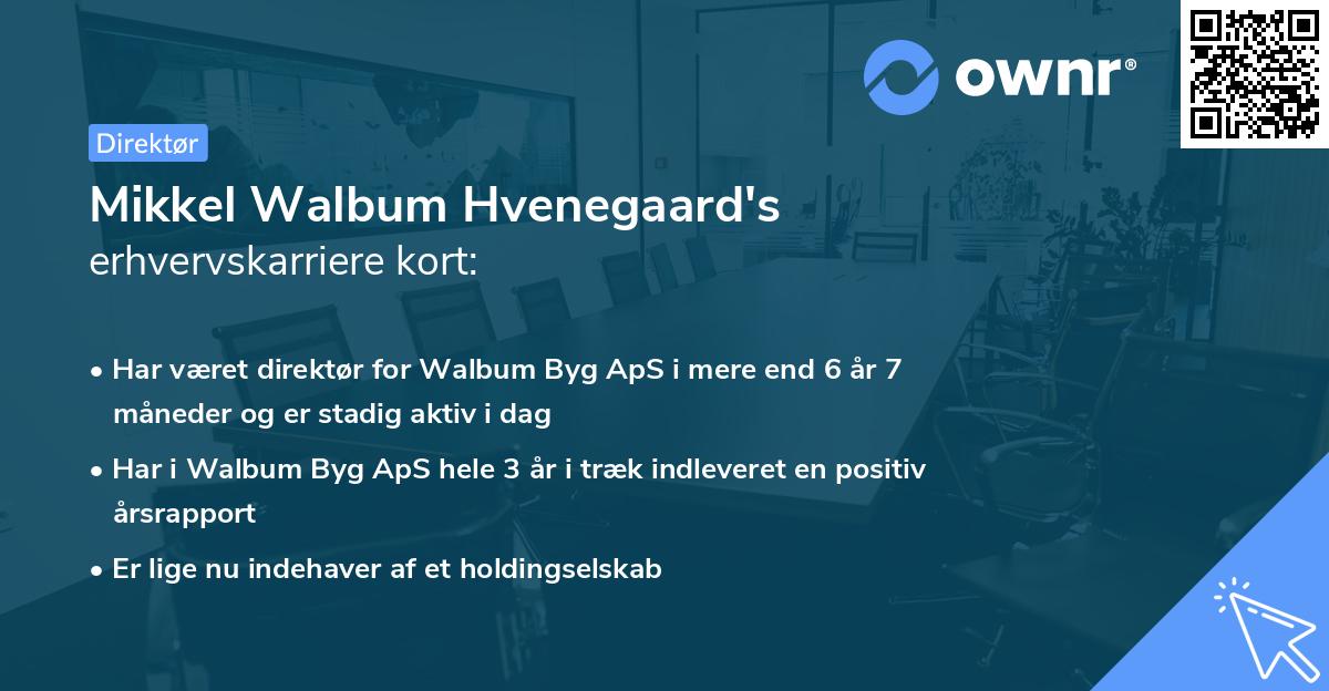 Mikkel Walbum Hvenegaard's erhvervskarriere kort