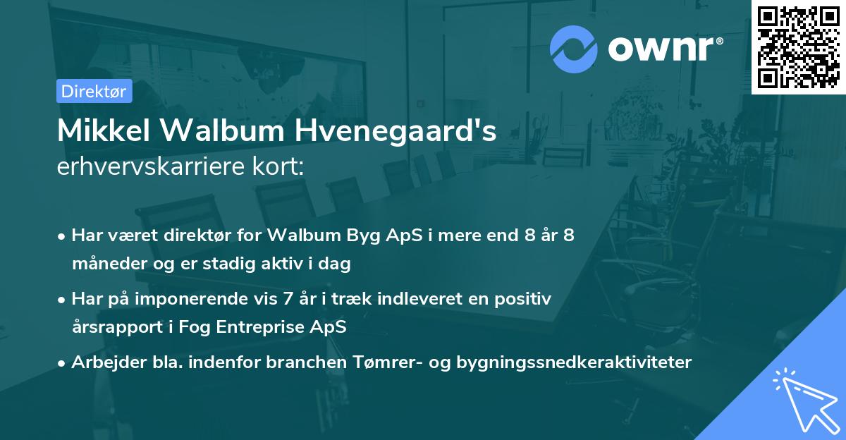 Mikkel Walbum Hvenegaard's erhvervskarriere kort