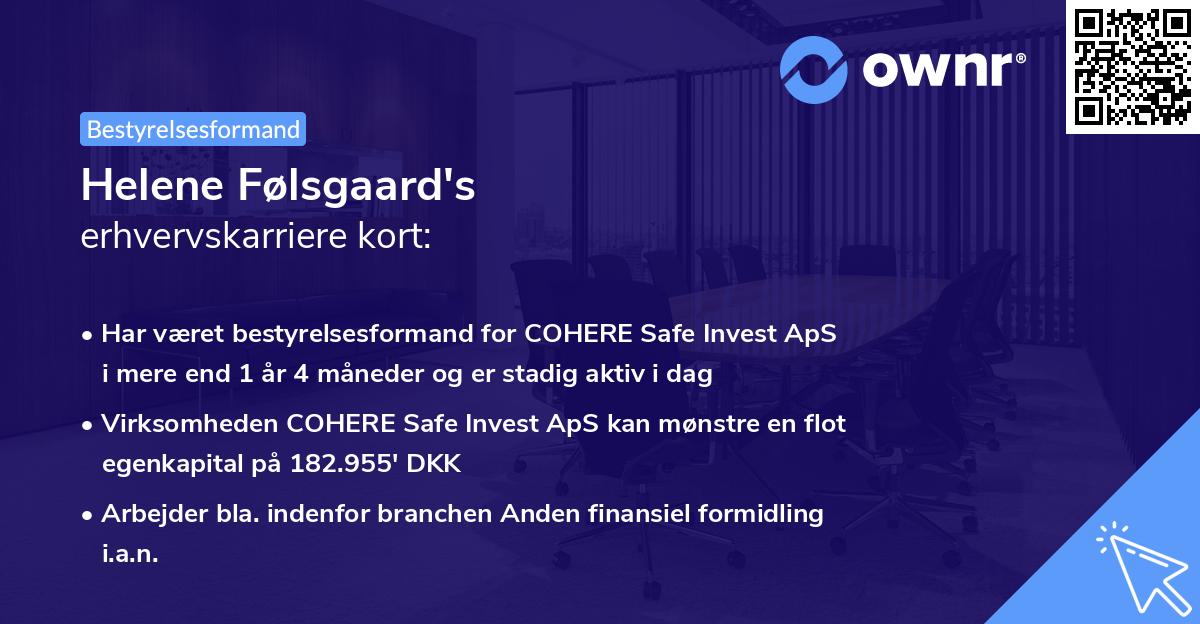 Helene Følsgaard's erhvervskarriere kort