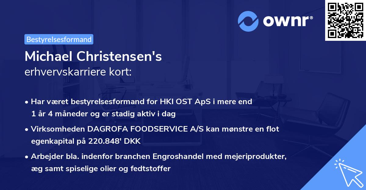 Michael Christensen's erhvervskarriere kort