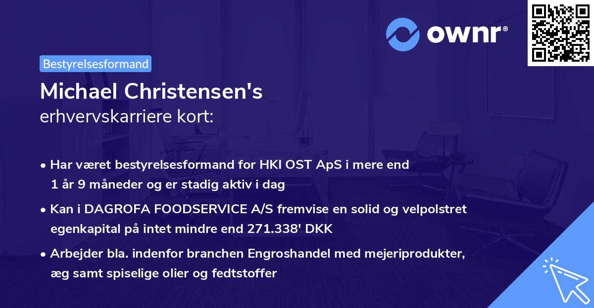 Michael Christensen's erhvervskarriere kort