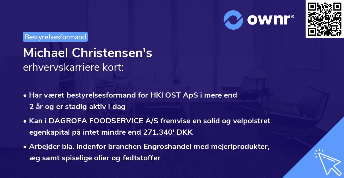 Michael Christensen's erhvervskarriere kort