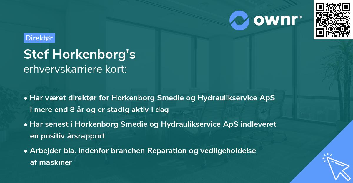 Stef Horkenborg's erhvervskarriere kort