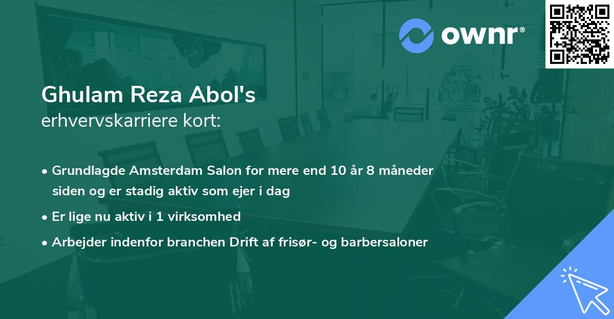 Ghulam Reza Abol's erhvervskarriere kort