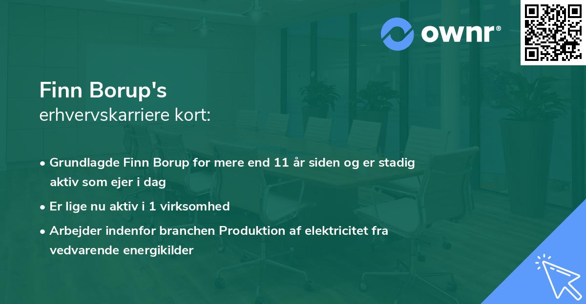 Finn Borup's erhvervskarriere kort