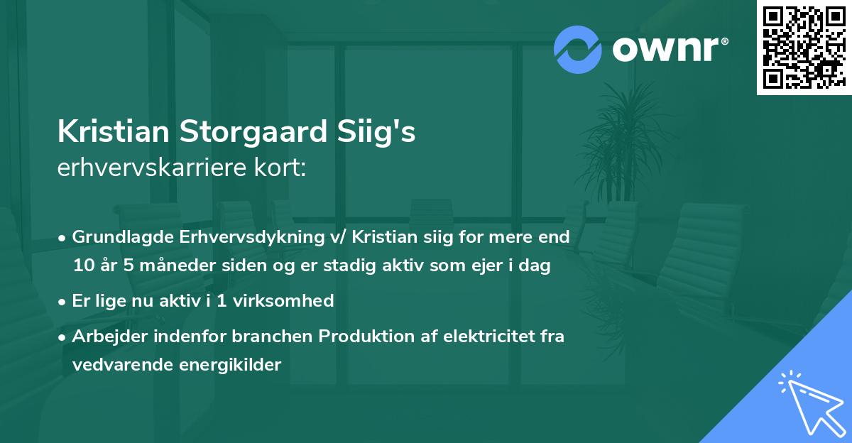 Kristian Storgaard Siig's erhvervskarriere kort