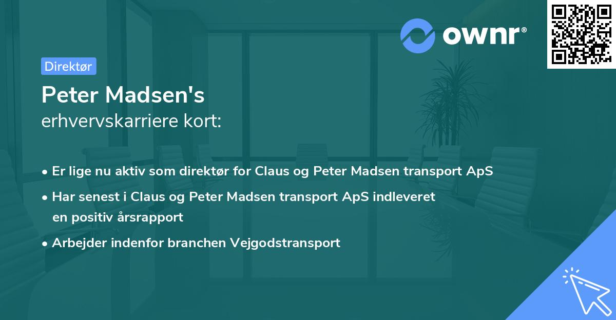 Peter Madsen's erhvervskarriere kort
