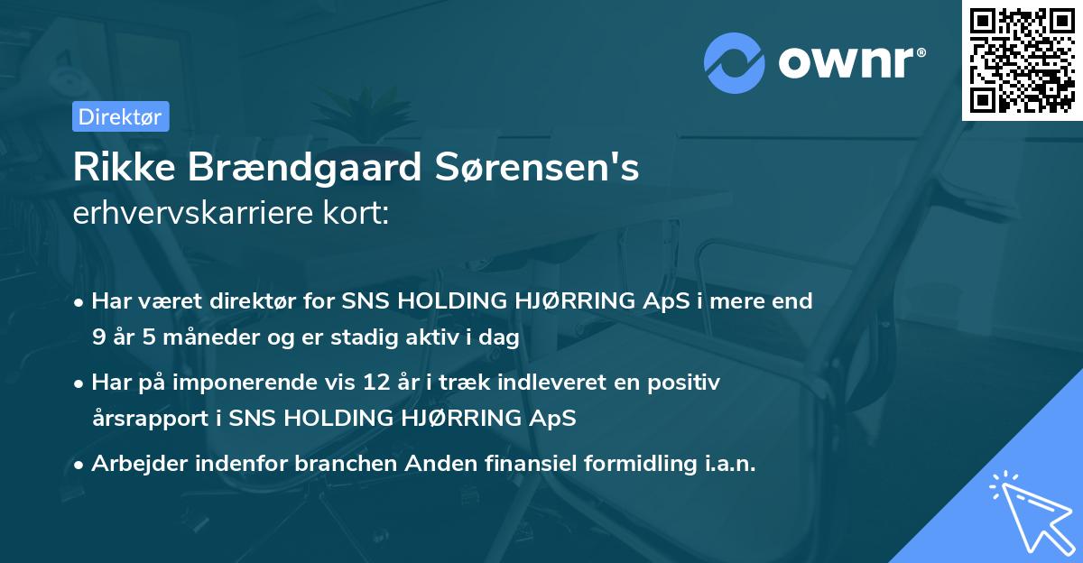 Rikke Brændgaard Sørensen's erhvervskarriere kort