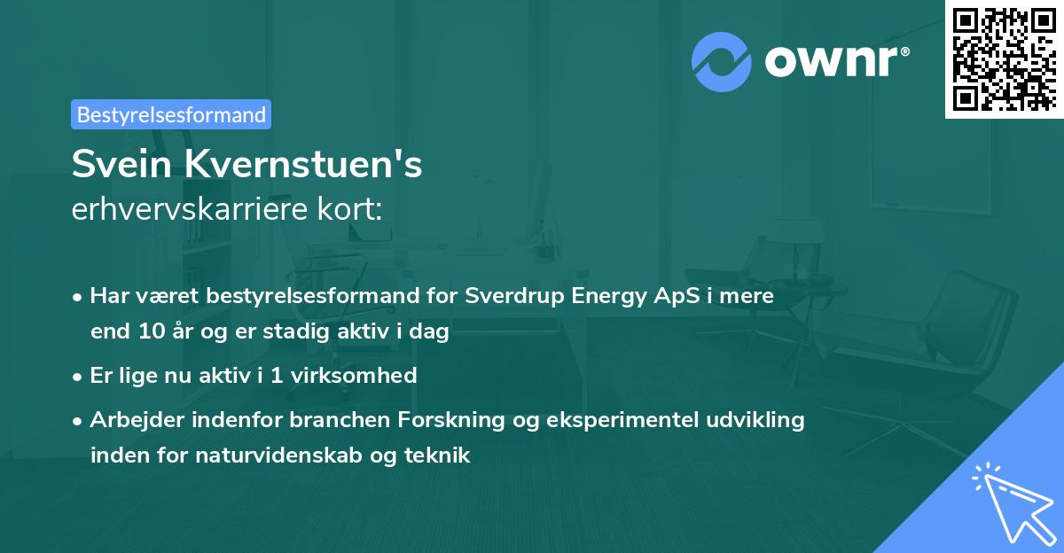 Svein Kvernstuen's erhvervskarriere kort