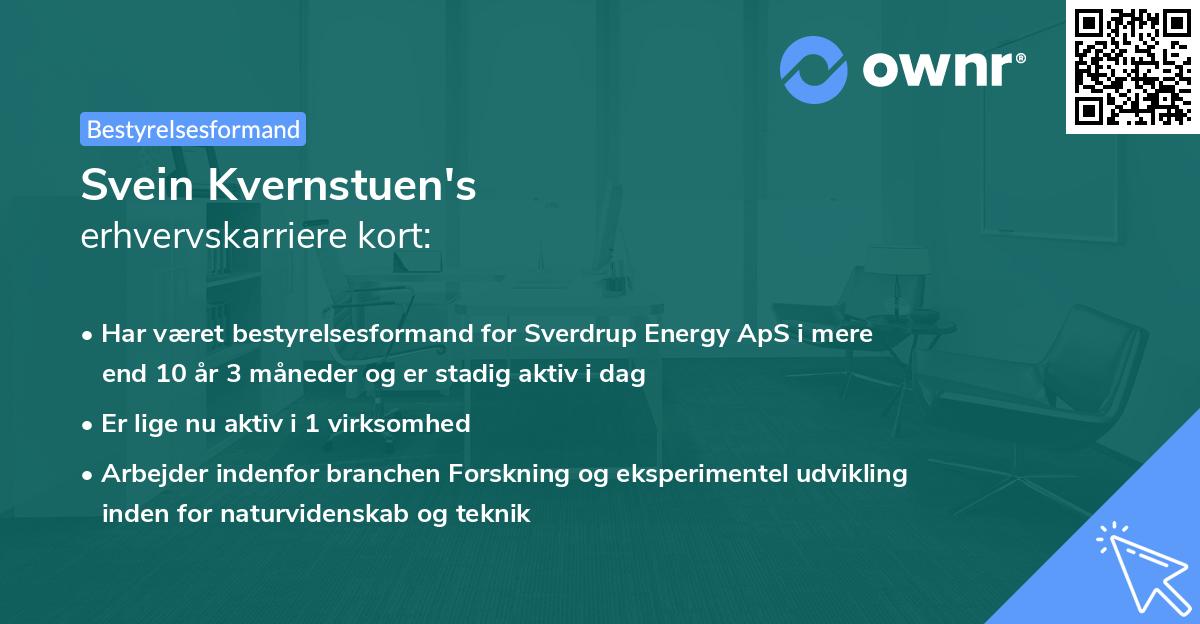 Svein Kvernstuen's erhvervskarriere kort