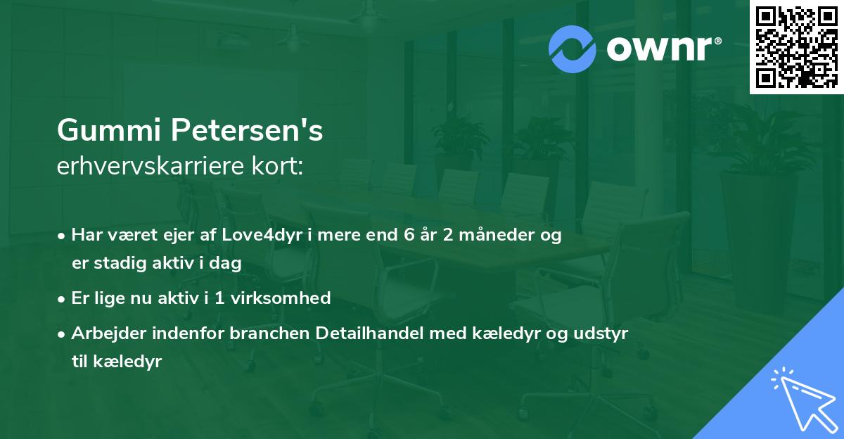 Gummi Petersen's erhvervskarriere kort