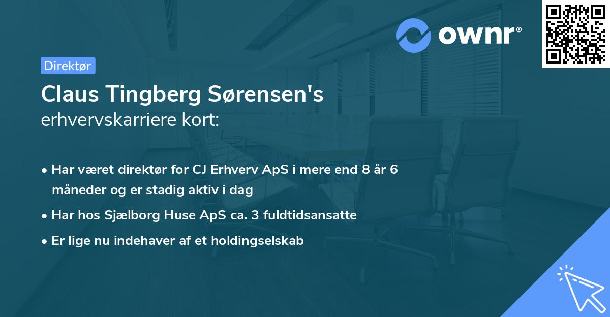 Claus Tingberg Sørensen's erhvervskarriere kort