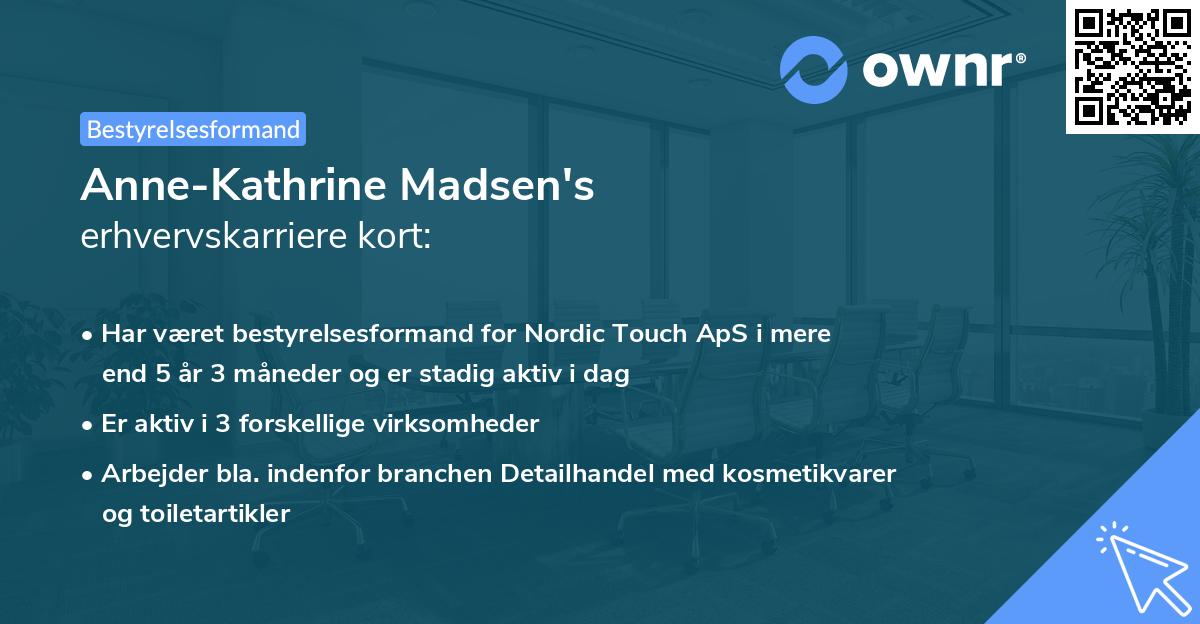 Anne-Kathrine Madsen's erhvervskarriere kort