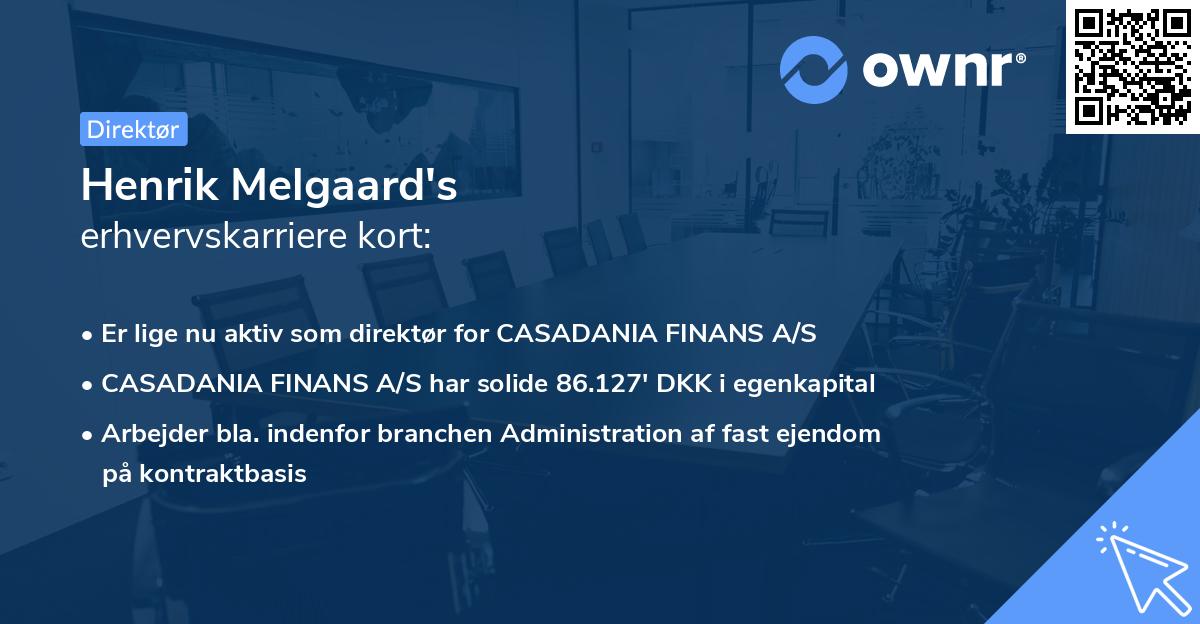Henrik Melgaard's erhvervskarriere kort