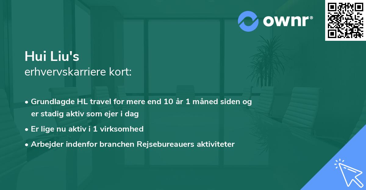 Hui Liu's erhvervskarriere kort