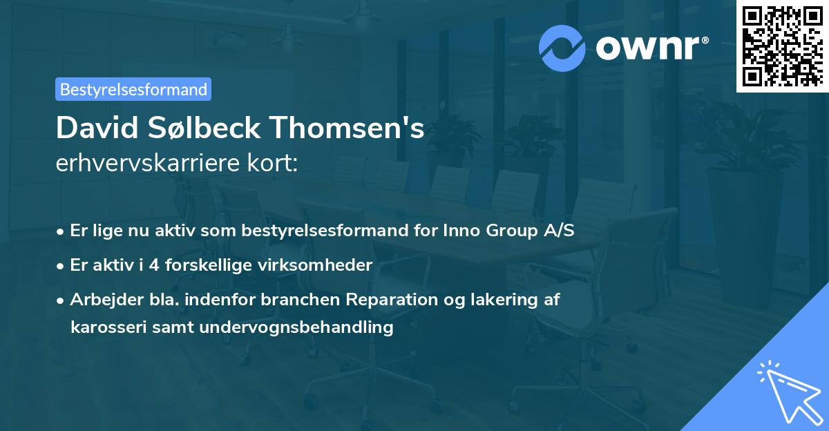 David Sølbeck Thomsen's erhvervskarriere kort