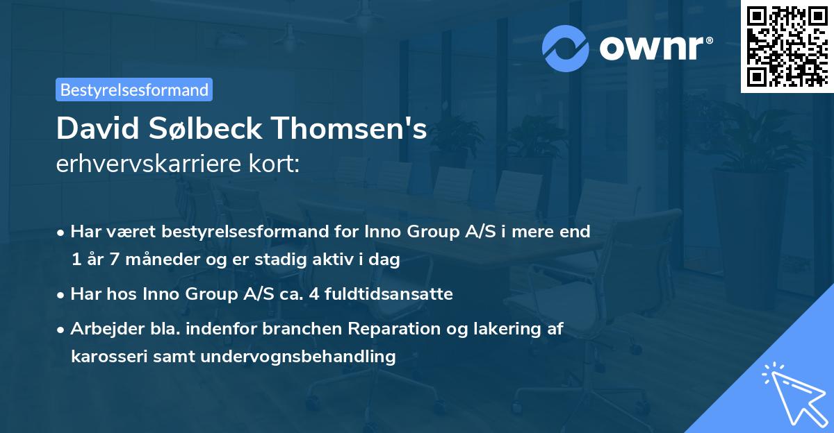 David Sølbeck Thomsen's erhvervskarriere kort