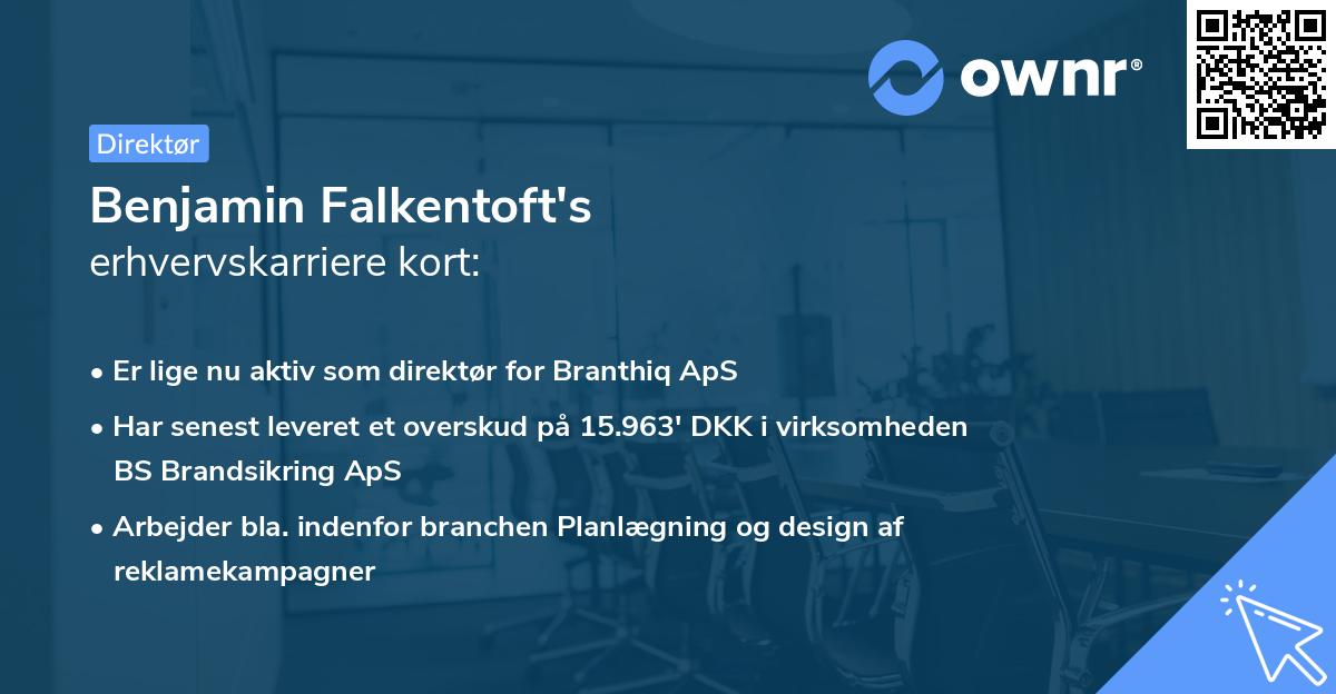 Benjamin Falkentoft's erhvervskarriere kort