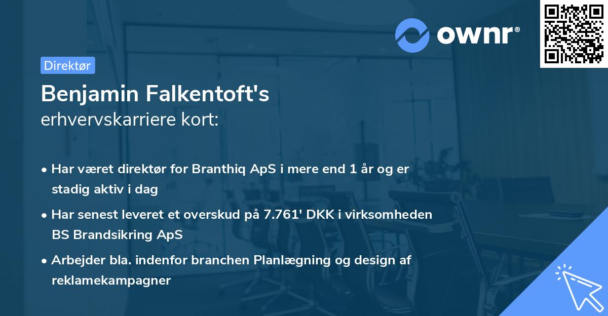 Benjamin Falkentoft's erhvervskarriere kort