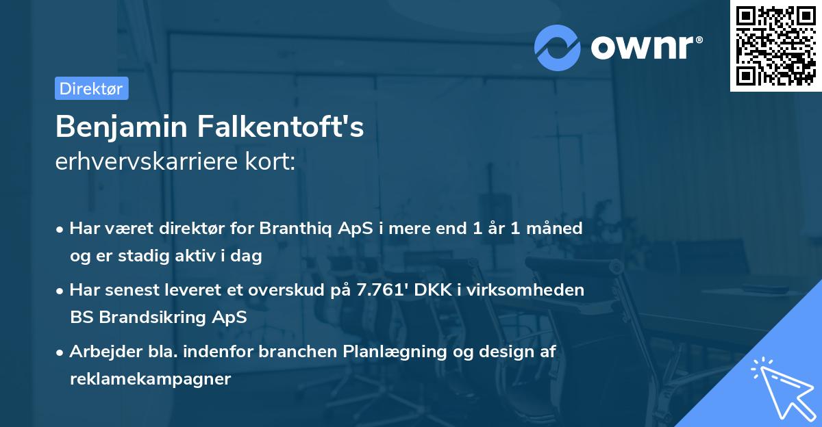 Benjamin Falkentoft's erhvervskarriere kort