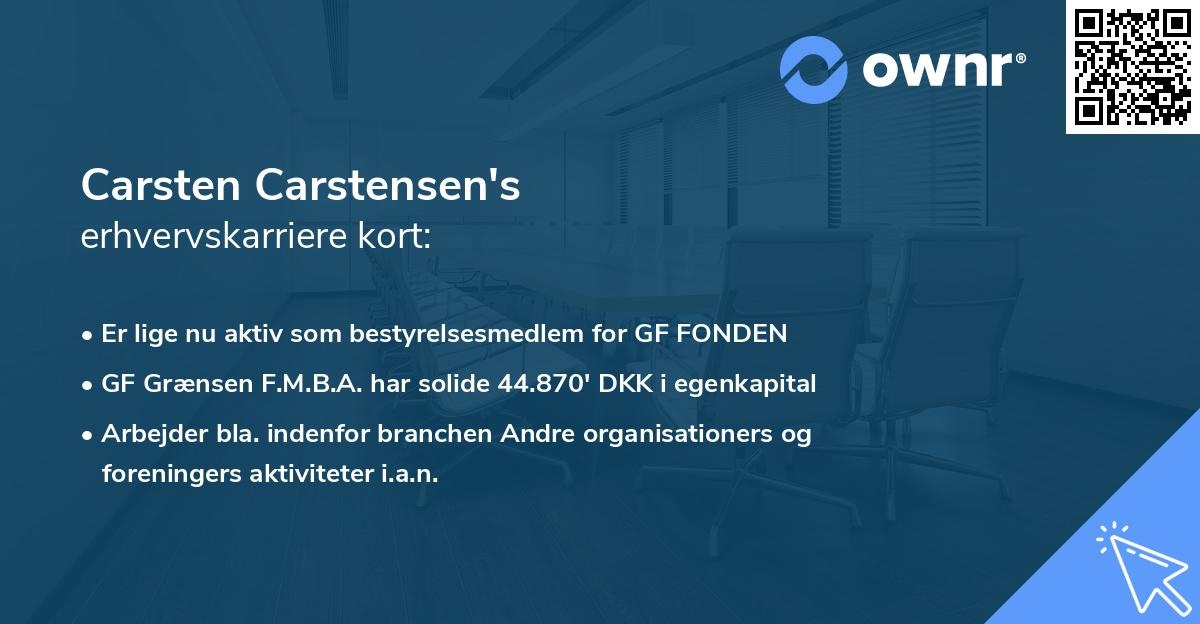 Carsten Carstensen's erhvervskarriere kort