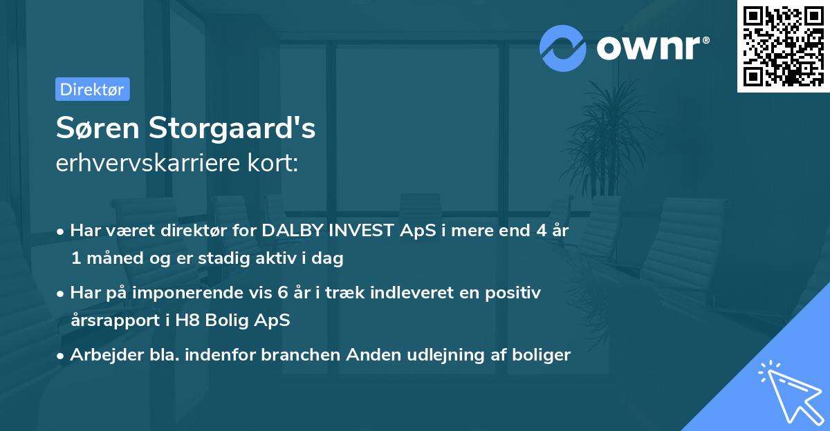 Søren Storgaard's erhvervskarriere kort