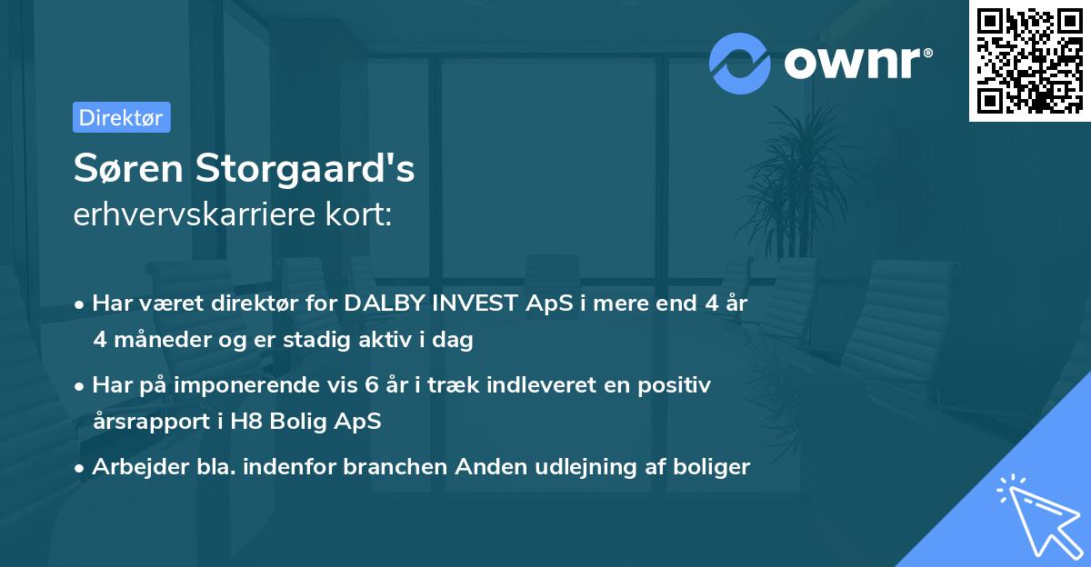 Søren Storgaard's erhvervskarriere kort