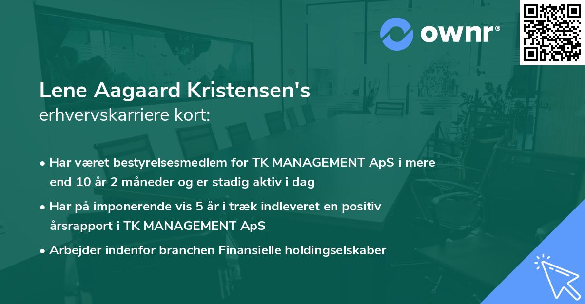 Lene Aagaard Kristensen's erhvervskarriere kort