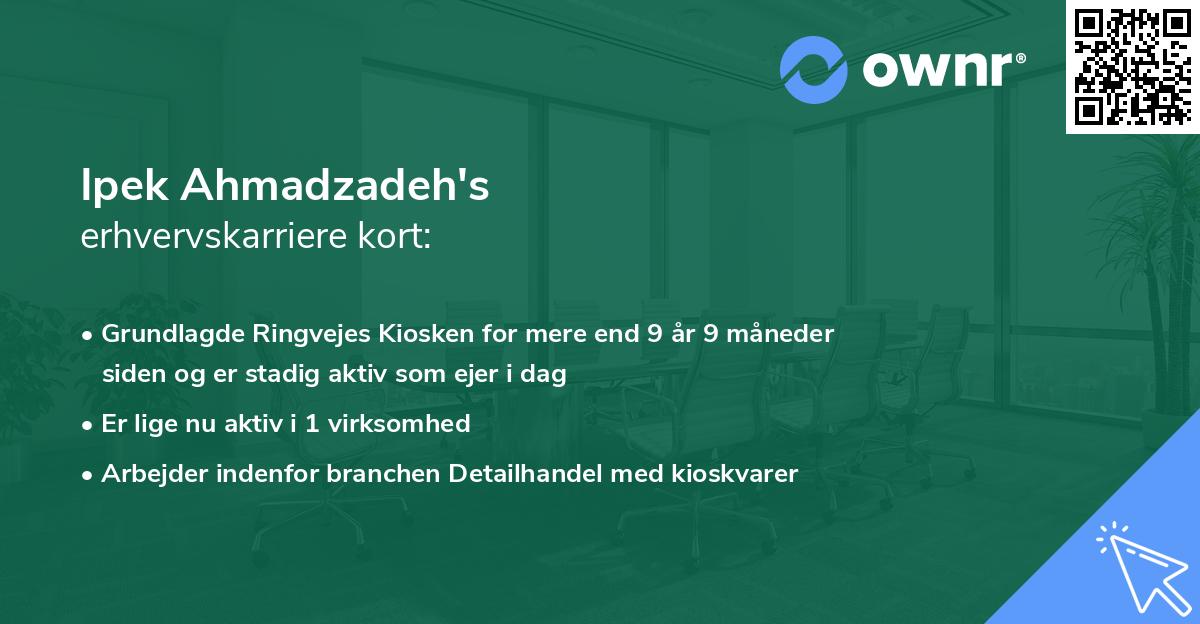 Ipek Ahmadzadeh's erhvervskarriere kort