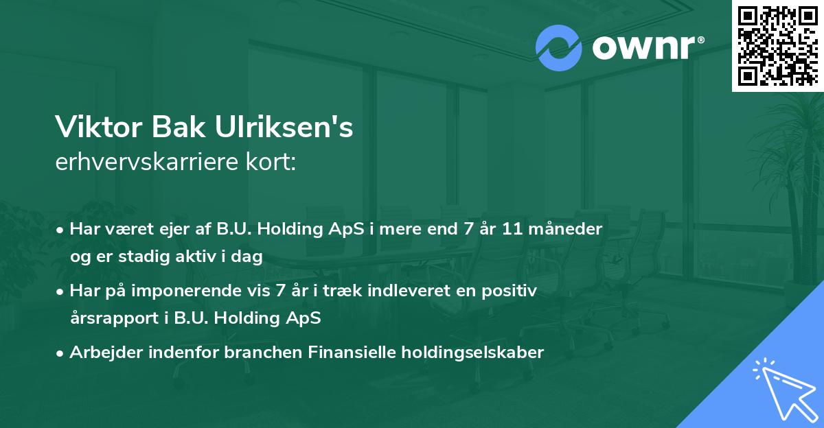 Viktor Bak Ulriksen's erhvervskarriere kort