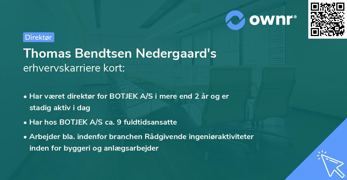 Thomas Bendtsen Nedergaard's erhvervskarriere kort