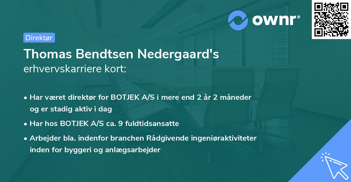 Thomas Bendtsen Nedergaard's erhvervskarriere kort