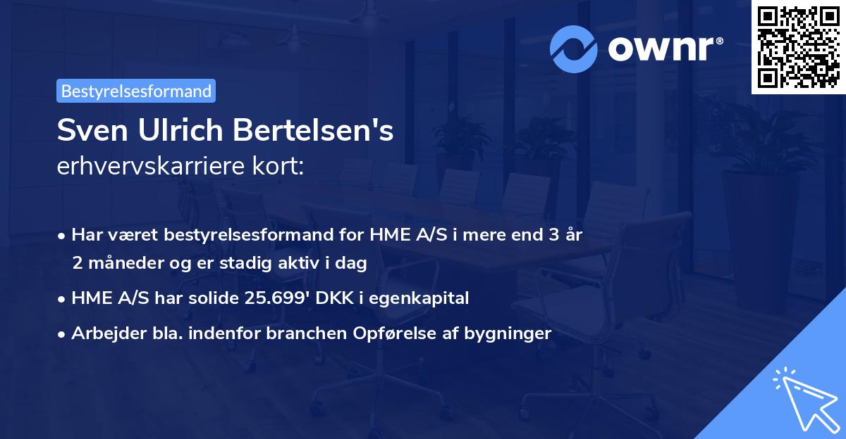 Sven Ulrich Bertelsen's erhvervskarriere kort