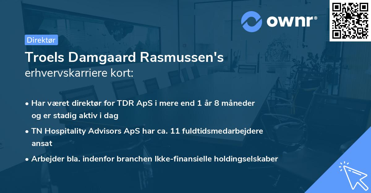 Troels Damgaard Rasmussen's erhvervskarriere kort