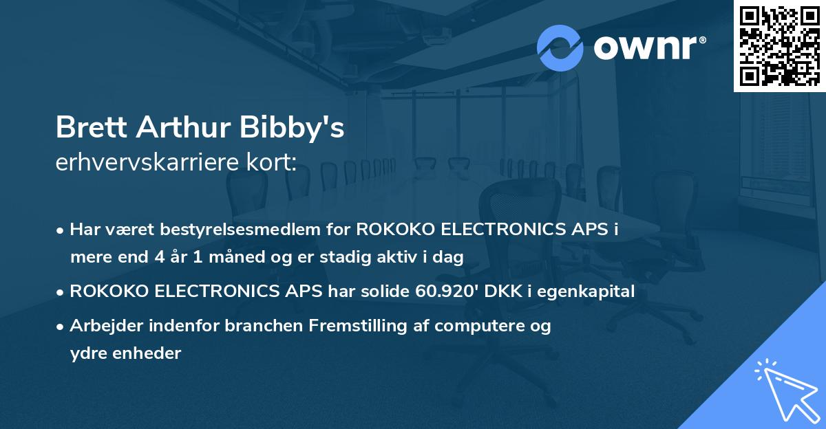 Brett Arthur Bibby's erhvervskarriere kort