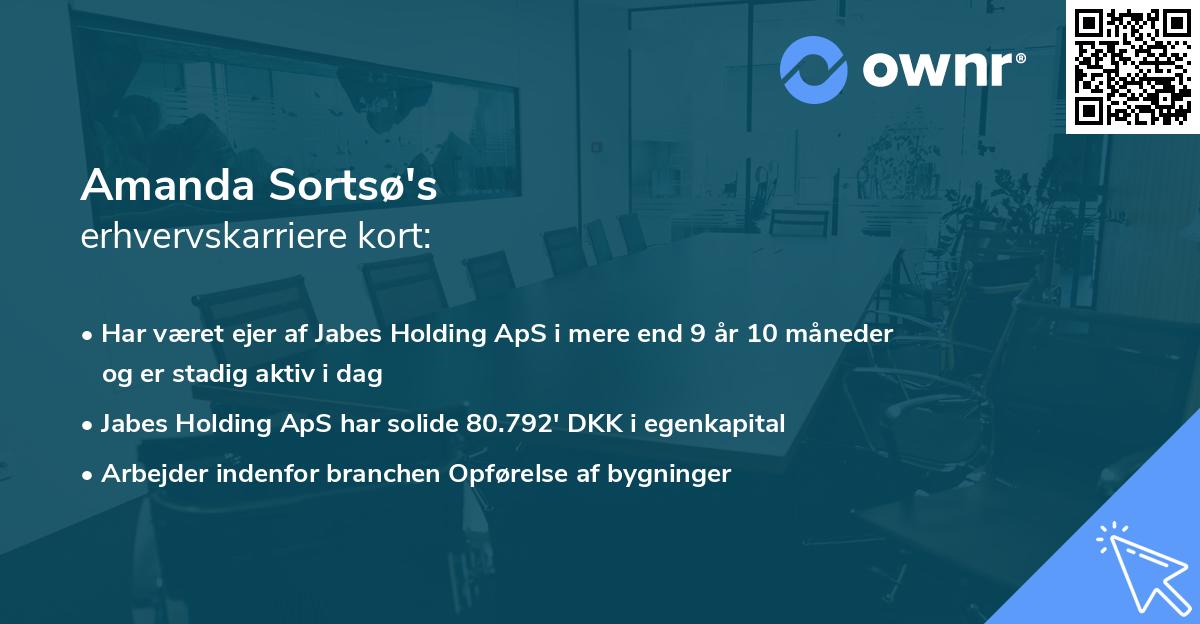 Amanda Sortsø's erhvervskarriere kort