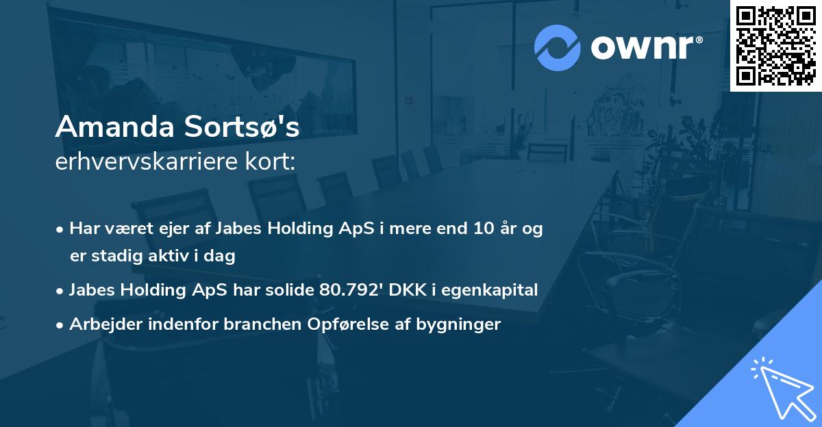 Amanda Sortsø's erhvervskarriere kort