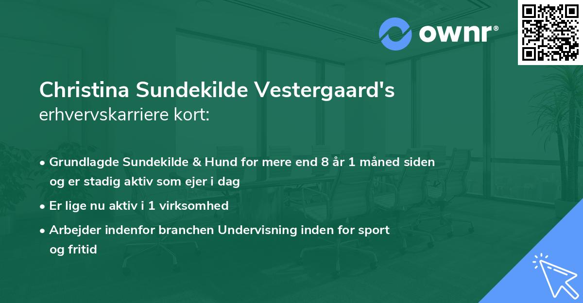 Christina Sundekilde Vestergaard's erhvervskarriere kort