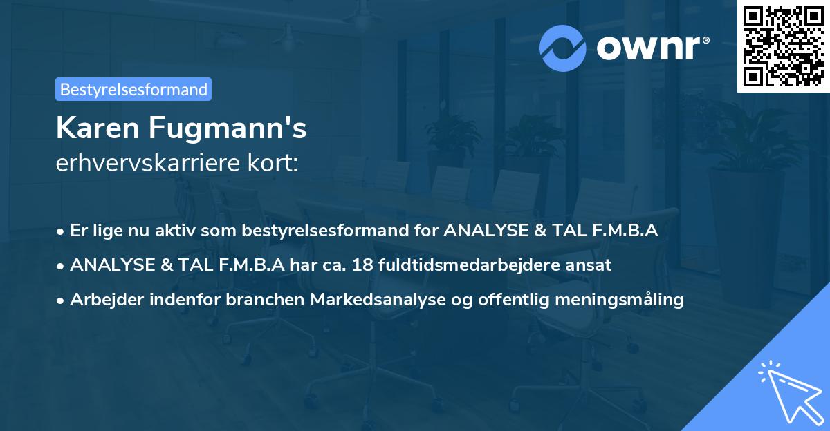 Karen Fugmann's erhvervskarriere kort