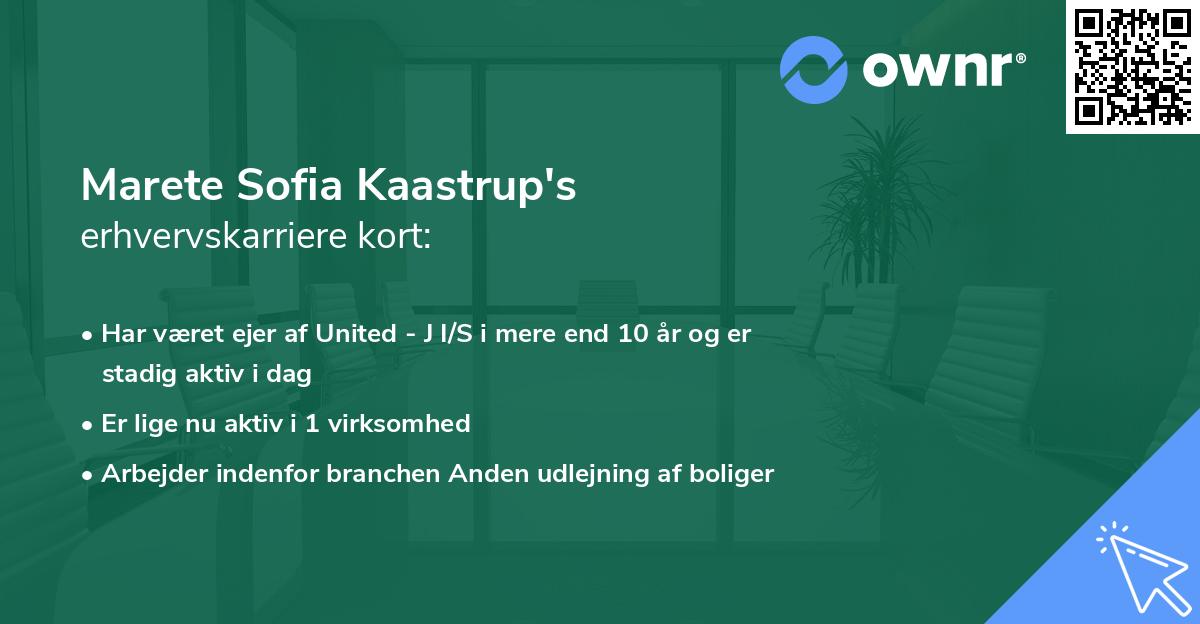 Marete Sofia Kaastrup's erhvervskarriere kort