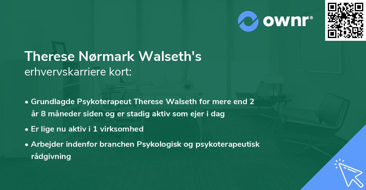 Therese Nørmark Walseth's erhvervskarriere kort