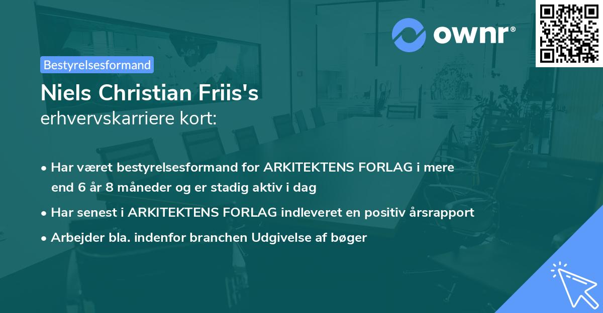 Niels Christian Friis's erhvervskarriere kort