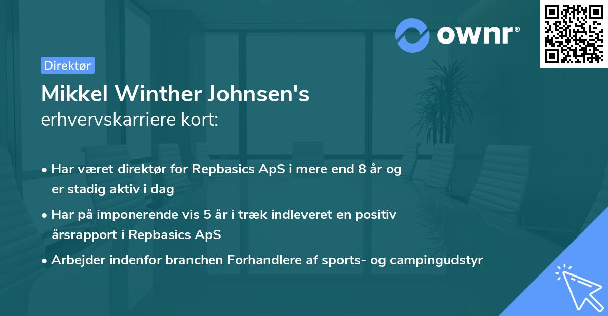 Mikkel Winther Johnsen's erhvervskarriere kort