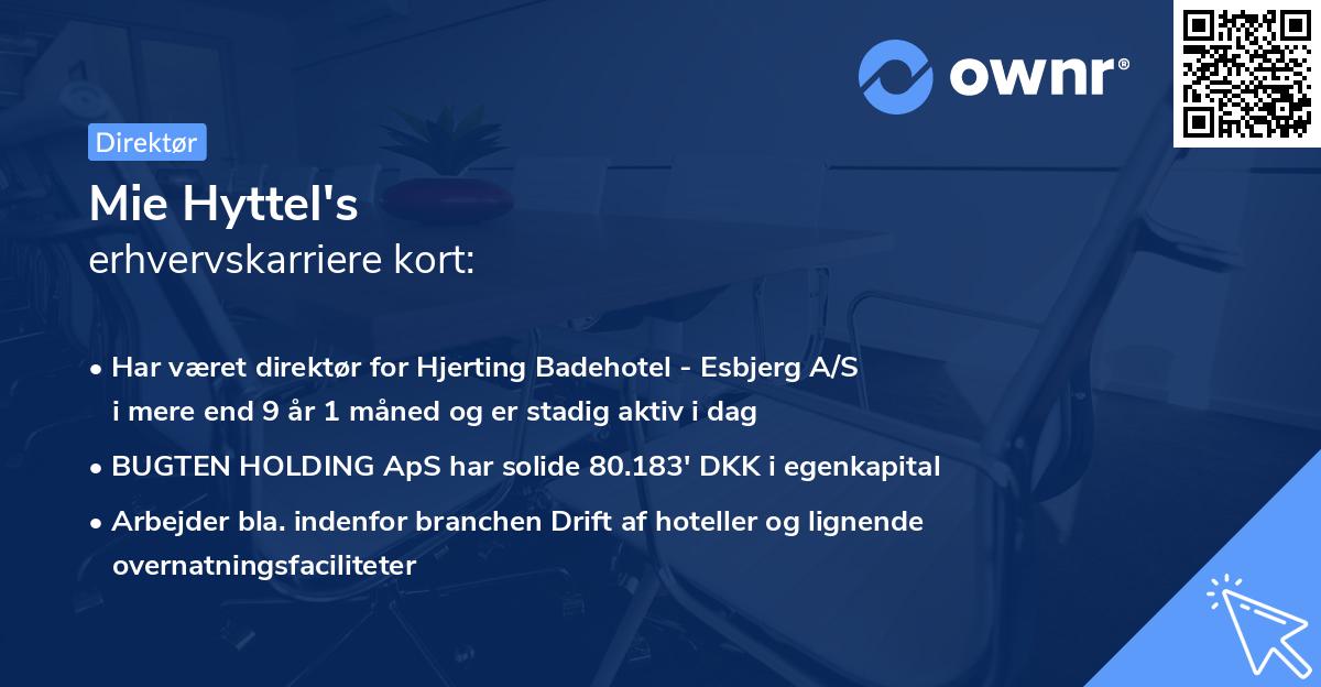Mie Hyttel's erhvervskarriere kort
