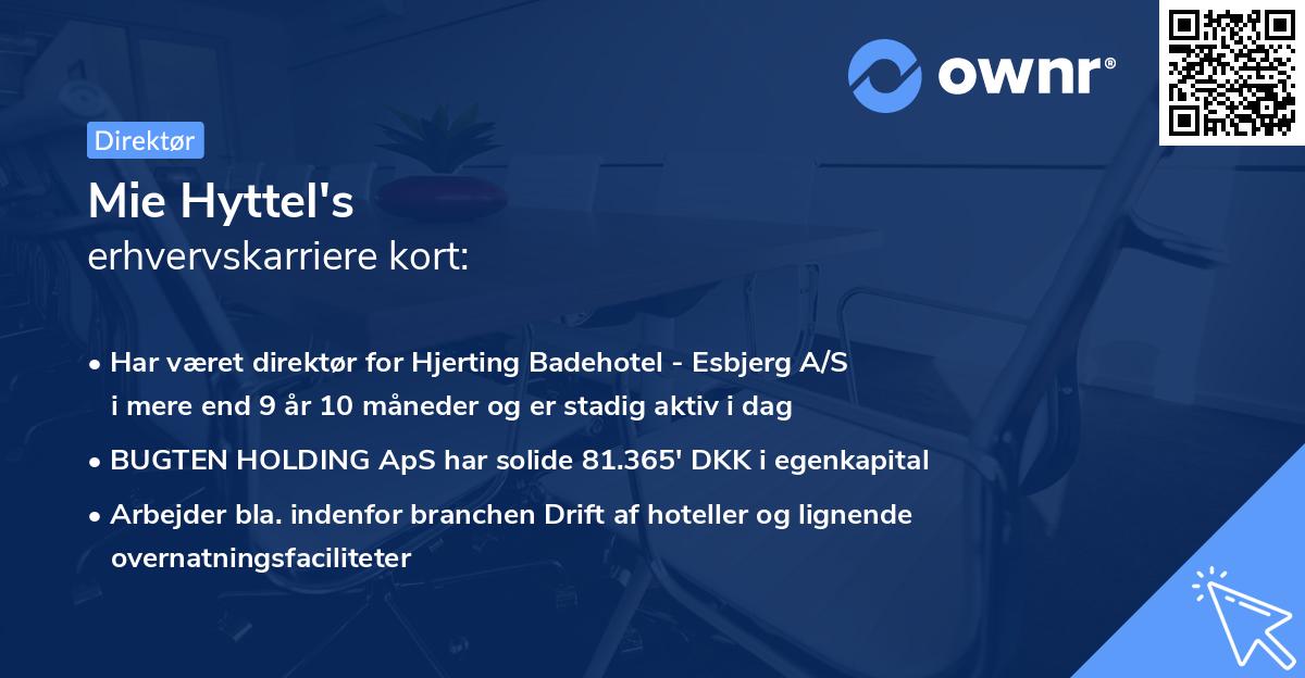 Mie Hyttel's erhvervskarriere kort